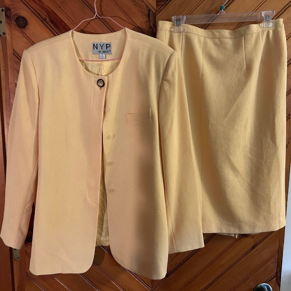 NYP Suits, skirt and jacket, in yellow, size 14